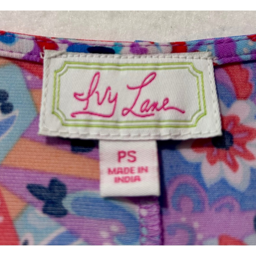 Ivy Lane Petite Short Sleeve Ring Keyhole Shift Dress Multicolor Paisley PS - Picture 8 of 8